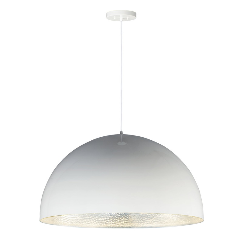 ET2 E24906-GWAL Hemisphere LED Pendant, Gloss White / Aluminum