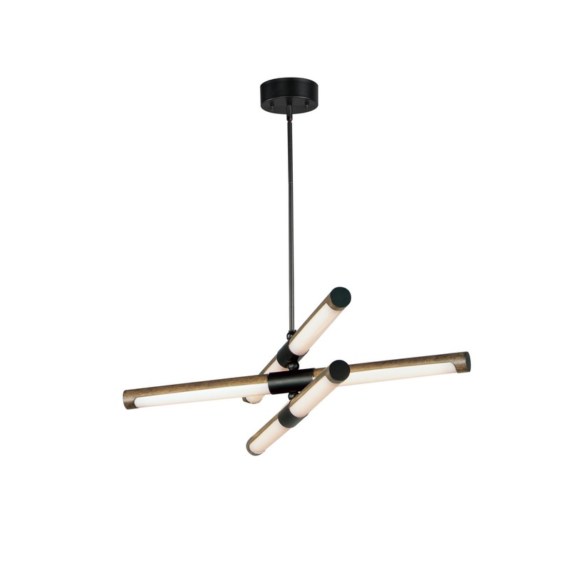ET2 E24943-APBK Rollo LED Pendant, Antique Pecan / Black