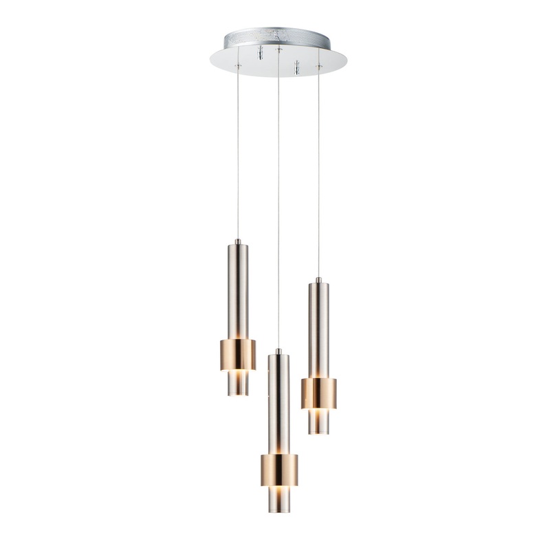 ET2 E24753-SNSBR Reveal LED Pendant, Satin Nickel / Satin Brass