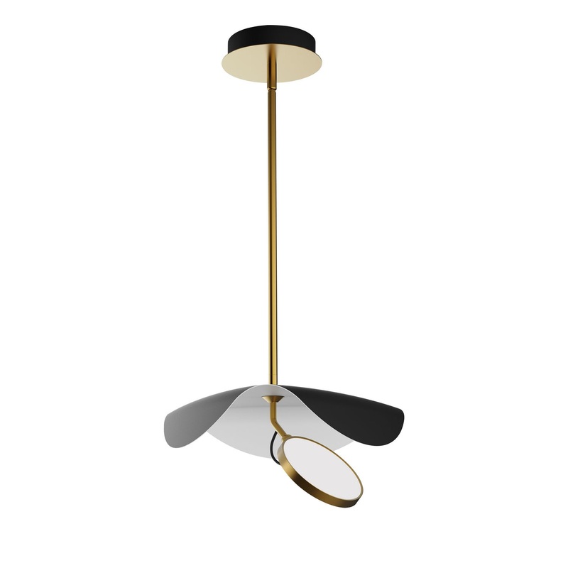 ET2 E24964-WTBKGLD Carmen LED Pendant, Black / Gold
