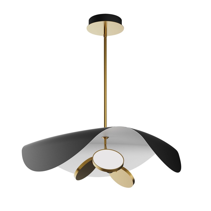 ET2 E24968-WTBKGLD Carmen LED Pendant, Black / Gold