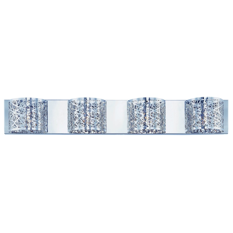 ET2 E21317-10PC Inca Four Light Bath Vanity, Polished Chrome