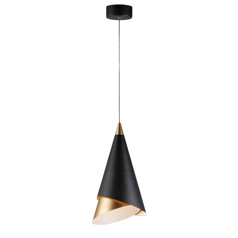 ET2 E21448-BKMG Mermaid LED Mini Pendant, Black / Metallic Gold