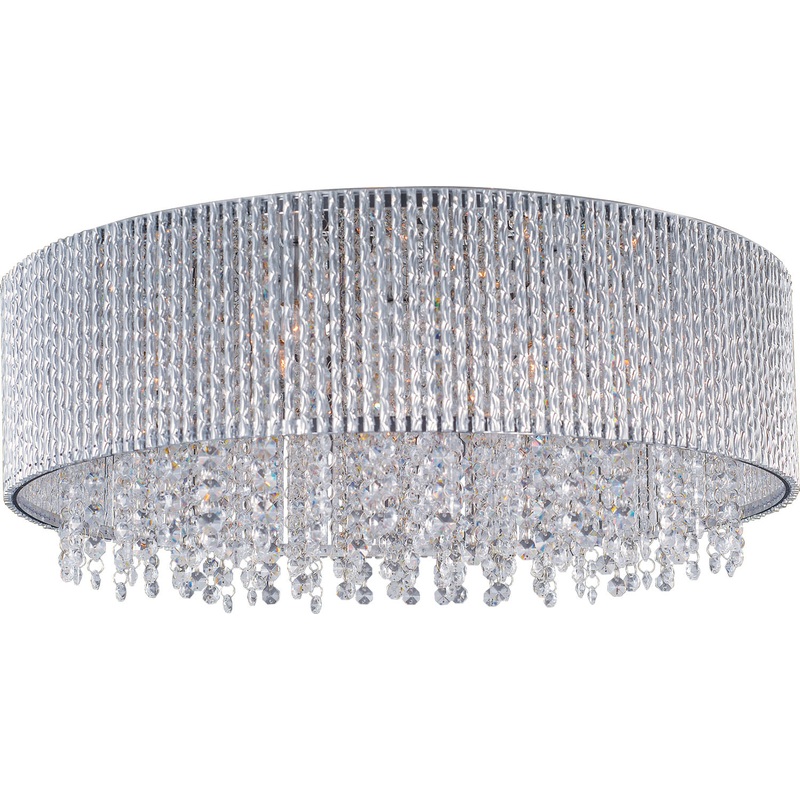 ET2 E23132-10PC Spiral Ten Light Flush Mount, Polished Chrome