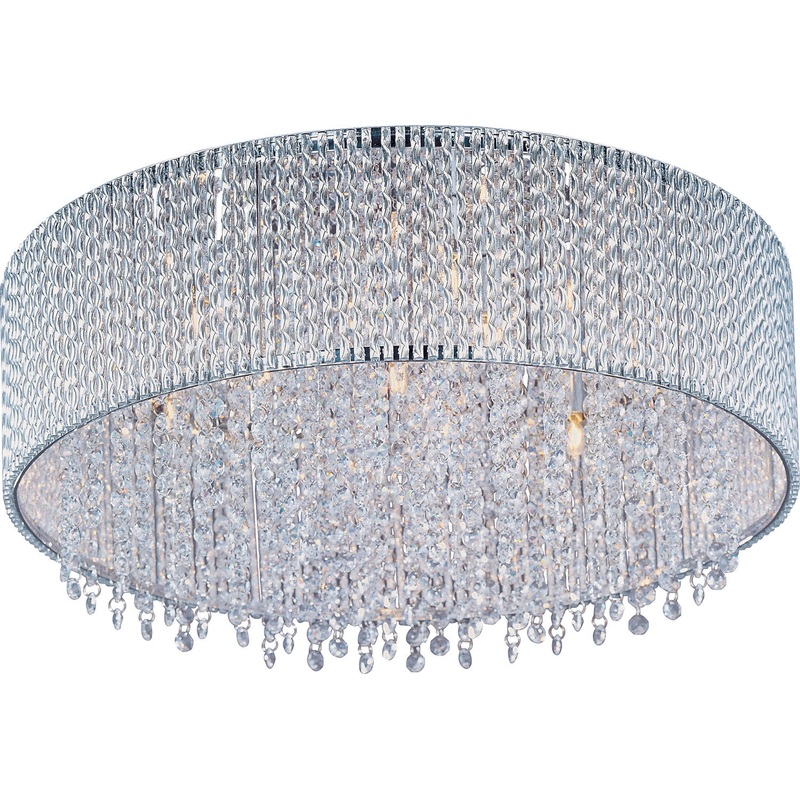 ET2 E23133-10PC Spiral Seven Light Flush Mount, Polished Chrome
