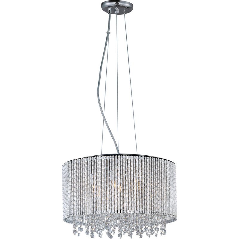ET2 E23135-10PC Spiral Seven Light Pendant, Polished Chrome