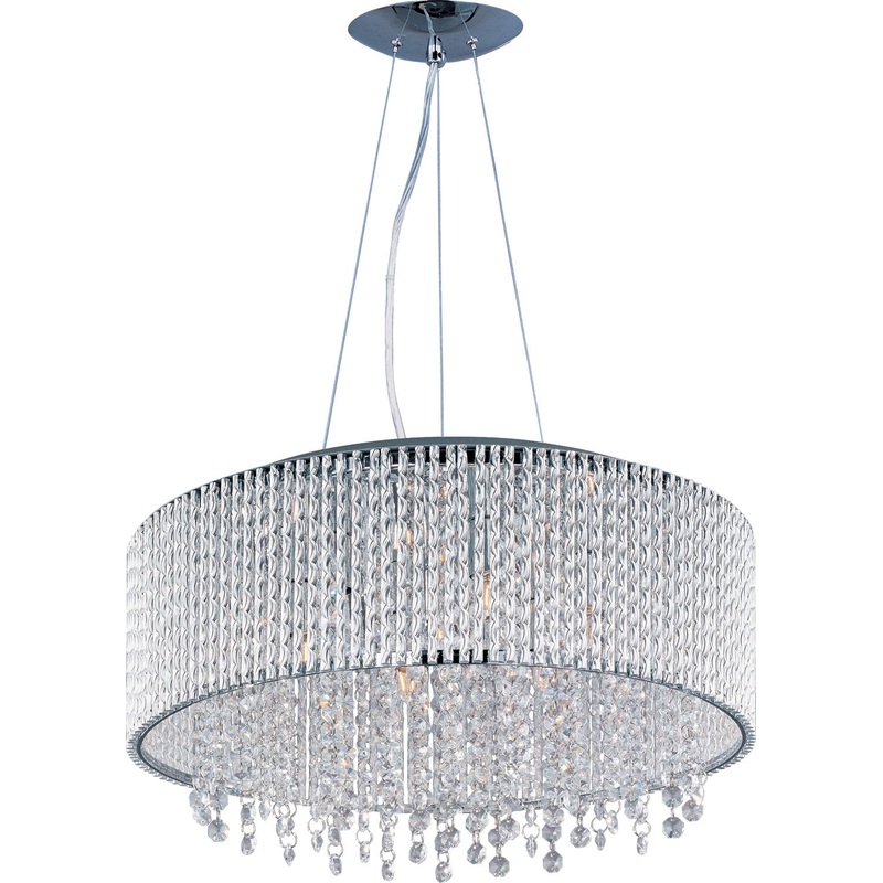 ET2 E23137-10PC Spiral Ten Light Pendant, Polished Chrome