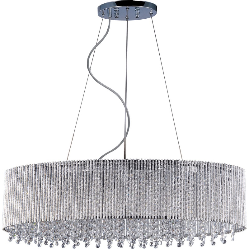 ET2 E23144-10PC Spiral Six Light Pendant, Polished Chrome