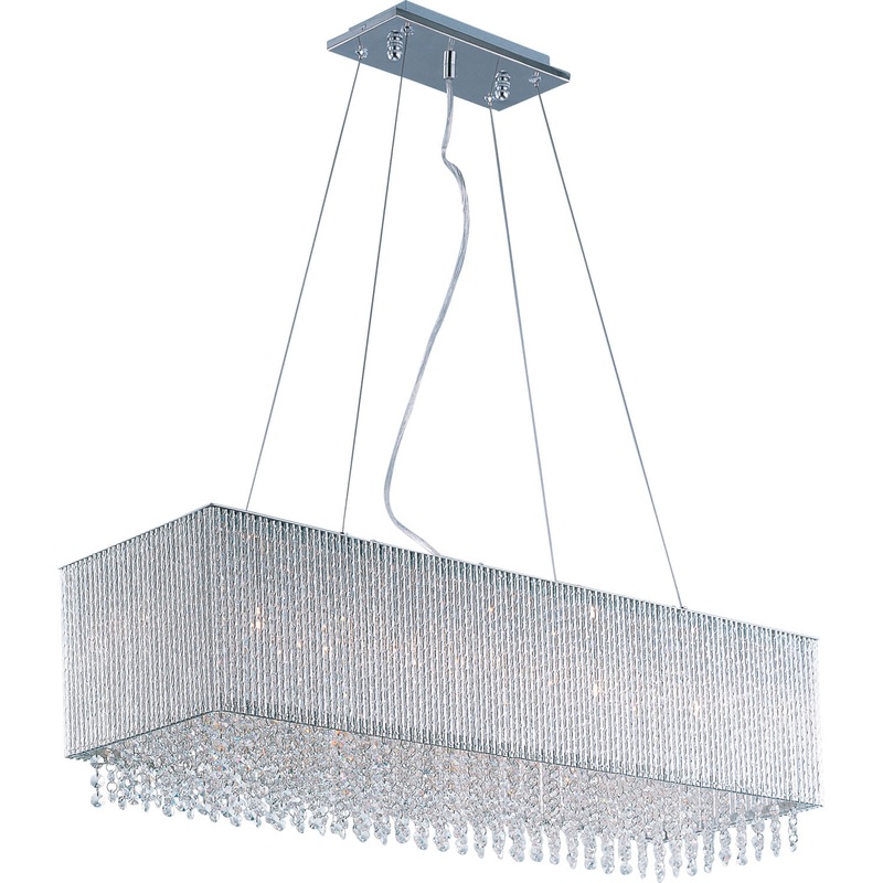 ET2 E23146-10PC Spiral Nine Light Pendant, Polished Chrome