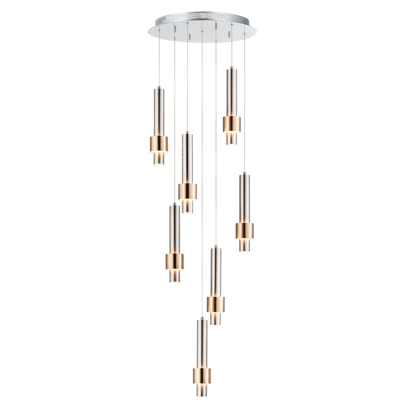 ET2 E24757-SNSBR Reveal LED Pendant, Satin Nickel / Satin Brass