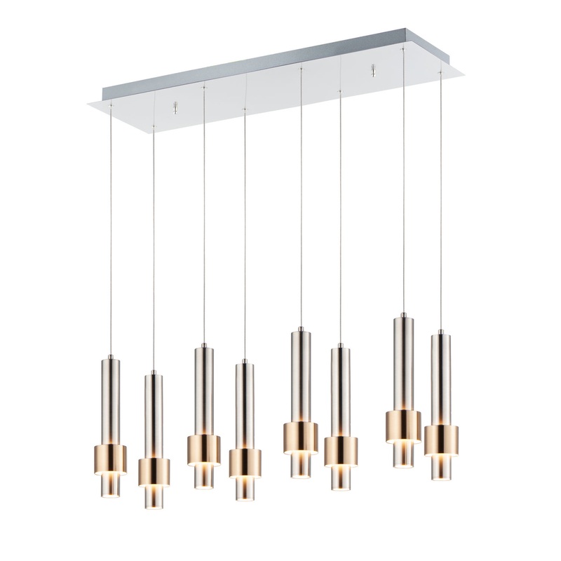 ET2 E24758-SNSBR Reveal LED Pendant, Satin Nickel / Satin Brass