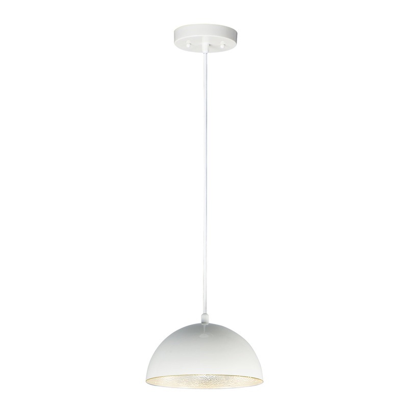 ET2 E24900-GWAL Hemisphere LED Pendant, Gloss White / Aluminum