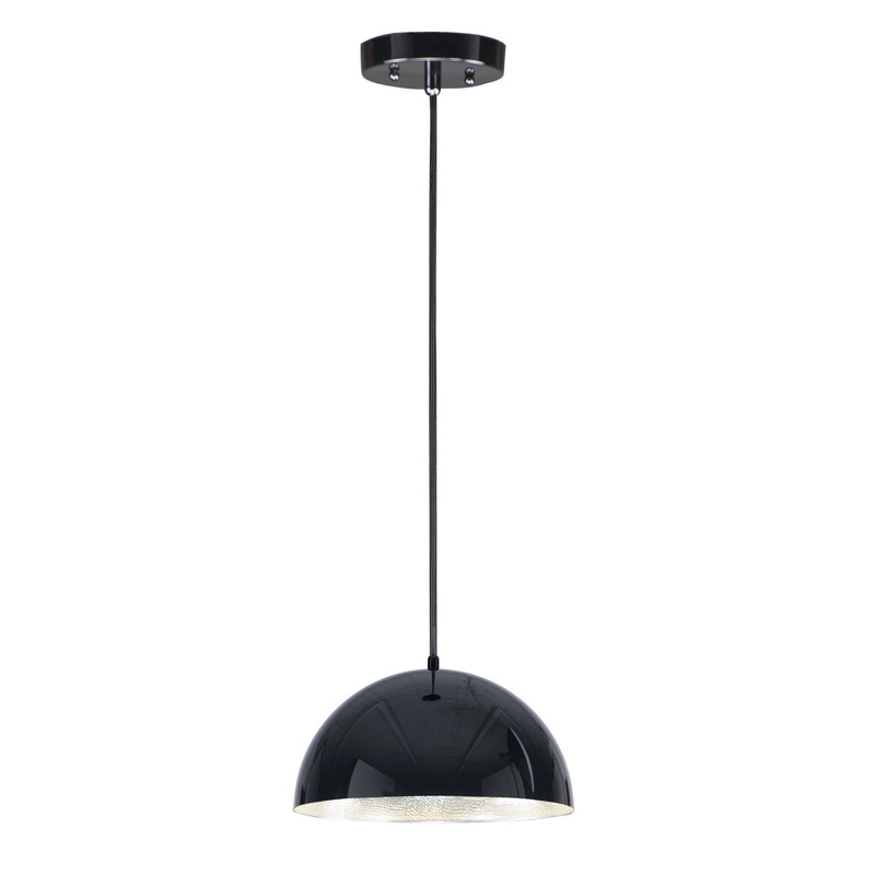 ET2 E24902-GBAL Hemisphere LED Pendant, Gloss Black / Aluminum