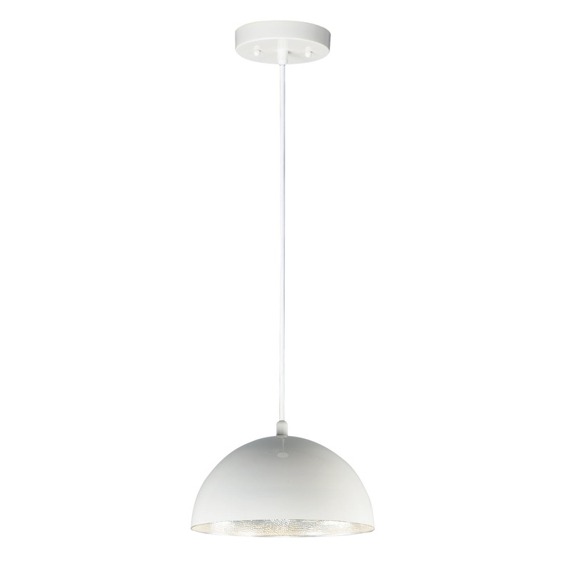 ET2 E24902-GWAL Hemisphere LED Pendant, Gloss White / Aluminum