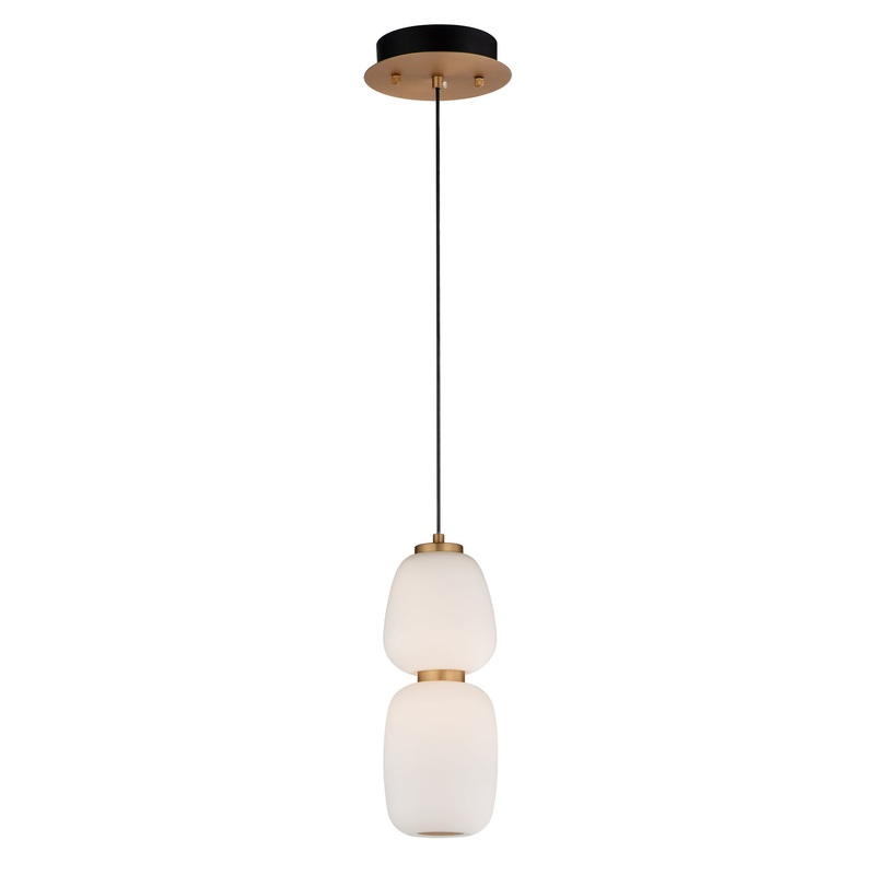 ET2 E25066-92BKGLD Soji LED Pendant, Black / Gold