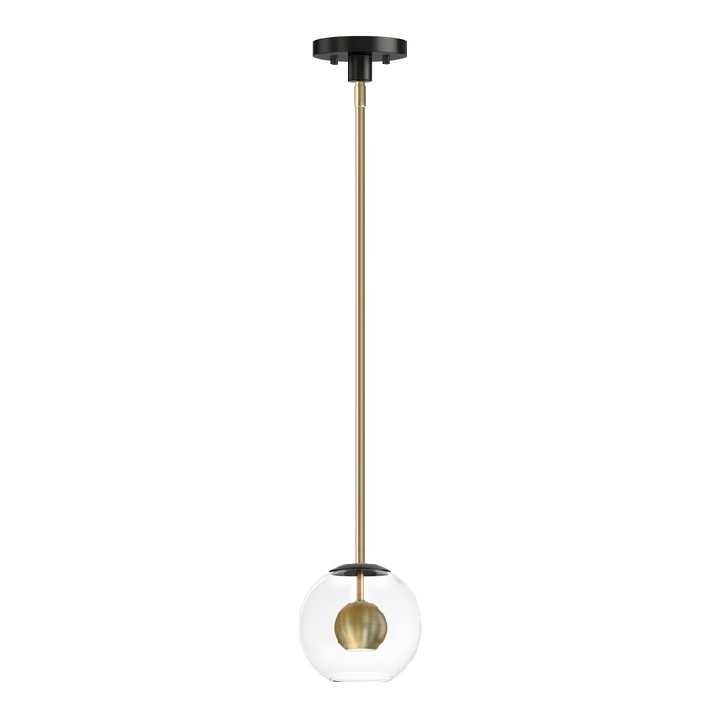 ET2 E25152-BKNAB Nucleus LED Pendant, Black / Natural Aged Brass