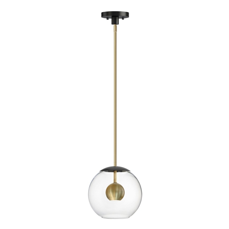ET2 E25154-BKNAB Nucleus LED Pendant, Black / Natural Aged Brass