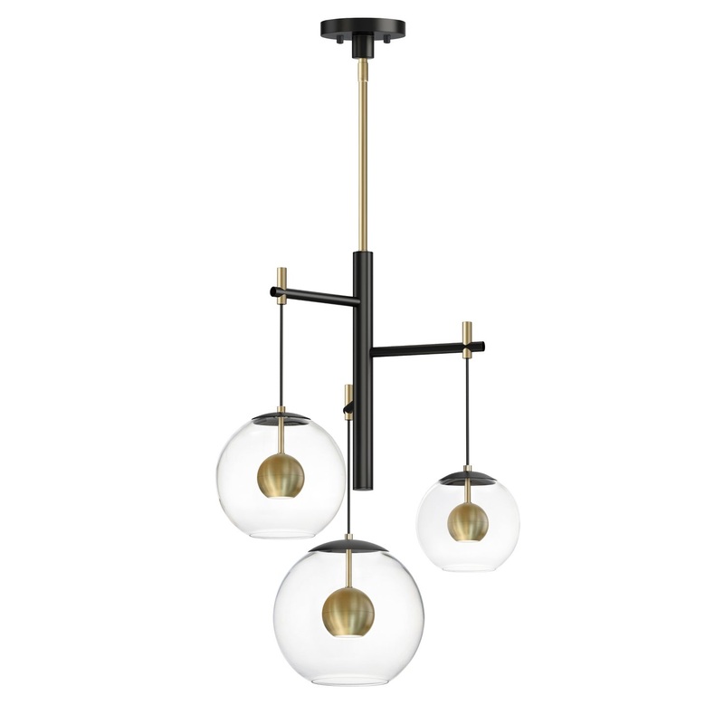 ET2 E25156-BKNAB Nucleus LED Pendant, Black / Natural Aged Brass