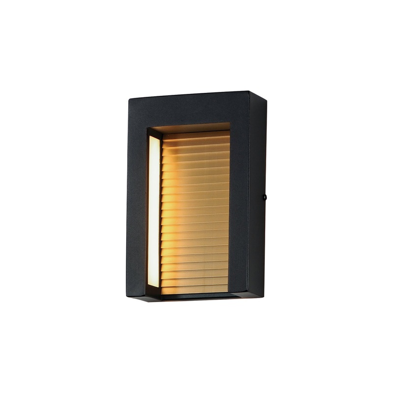 ET2 E30102-BKGLD Alcove LED Outdoor Wall Sconce, Black / Gold