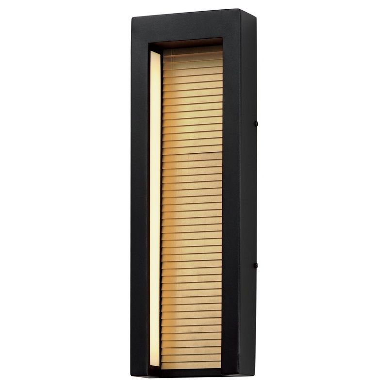 ET2 E30106-BKGLD Alcove LED Outdoor Wall Sconce, Black / Gold