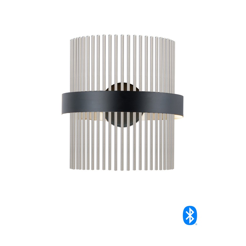 ET2 E34201-BKSN Chimes WiZ LED Wall Sconce, Black / Satin Nickel