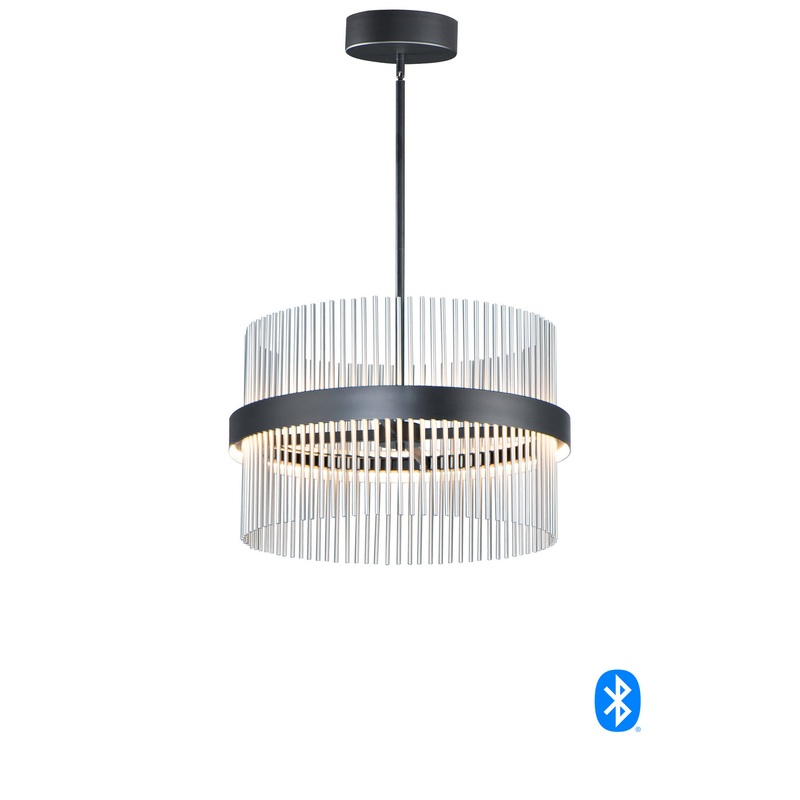 ET2 E34205-BKSN Chimes WiZ LED Pendant, Black / Satin Nickel