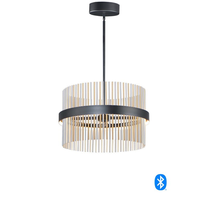 ET2 E34205-BKSNSBR Chimes WiZ LED Pendant, Black / Satin Nickel / Satin Brass