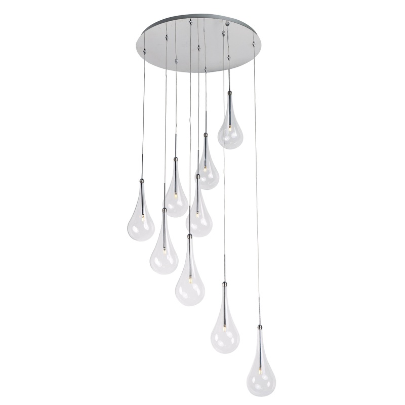 ET2 E20515-18PC Larmes LED LED Pendant, Polished Chrome