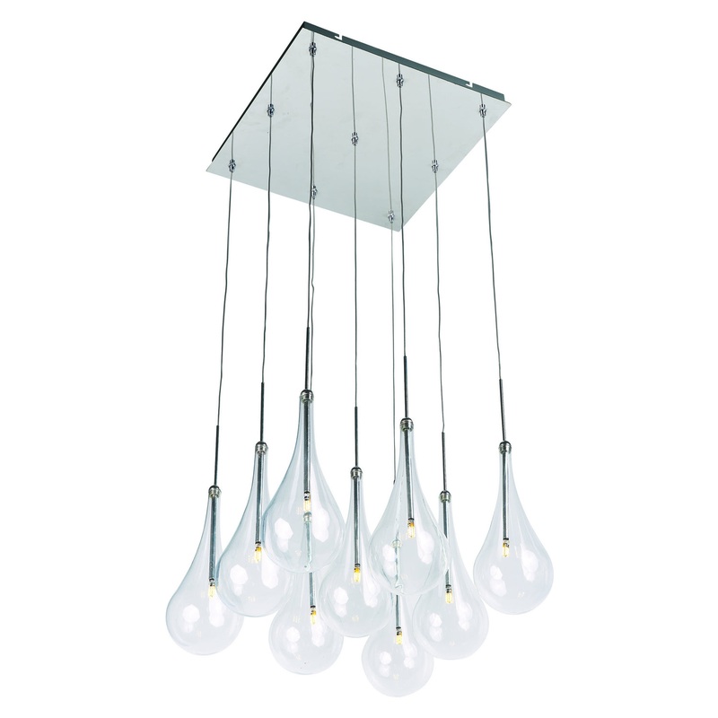 ET2 E20516-18PC Larmes LED LED Pendant, Polished Chrome