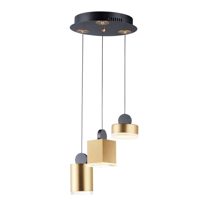 ET2 E20863-75BKGLD Nob LED Pendant, Black / Gold