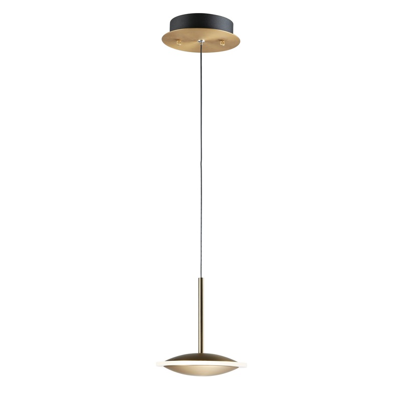 ET2 E21541-90BKGLD Saucer LED Mini Pendant, Black / Gold