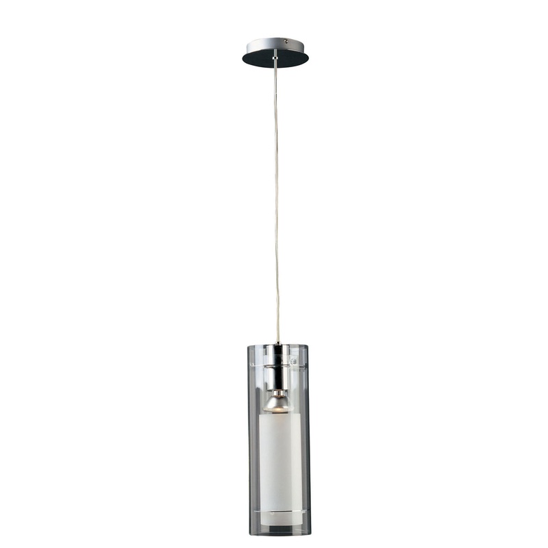 ET2 E22000-10 Frost One Light Pendant, Polished Chrome