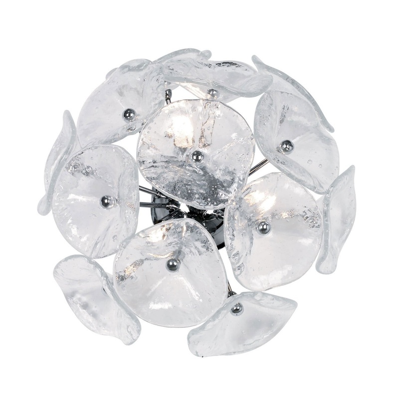 ET2 E22091-28 Fiori Three Light Flush/Wall Mount, Polished Chrome