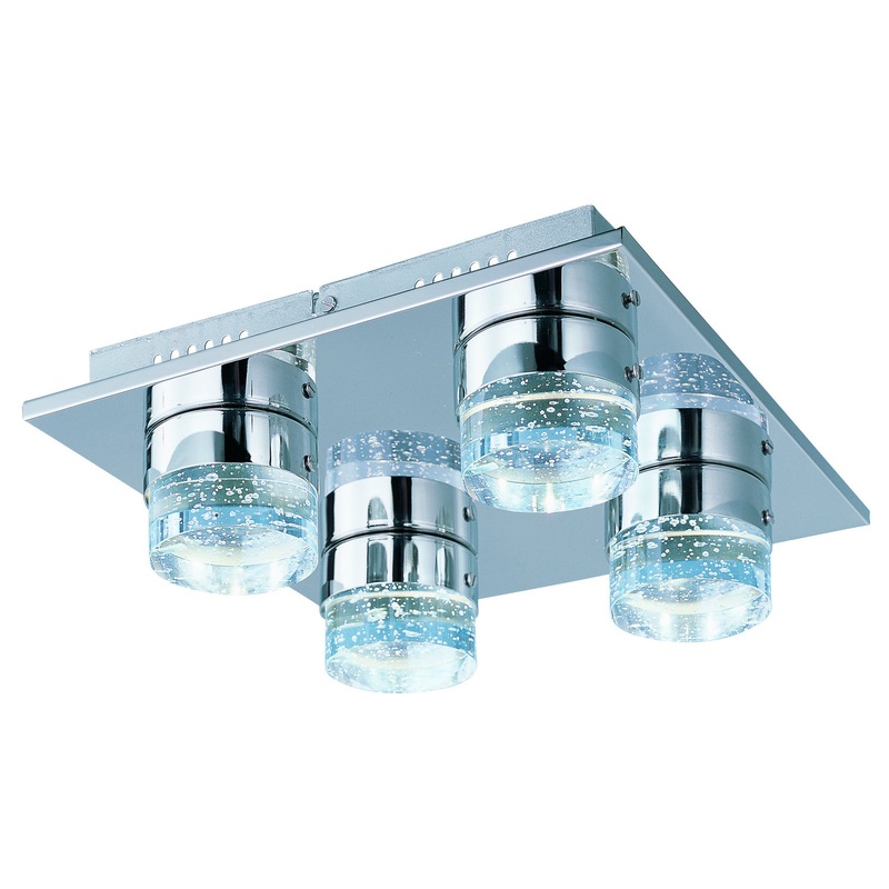 ET2 E22772-91PC Fizz IV LED Flush Mount, Polished Chrome