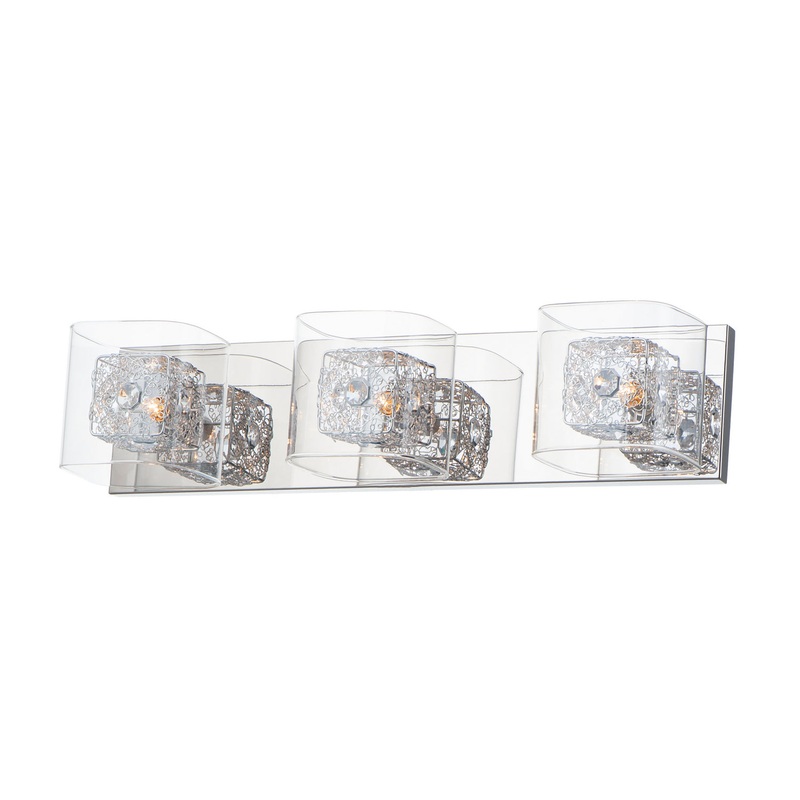 ET2 E22833-18PCPC Gem Three Light Bath Vanity, Polished Chrome