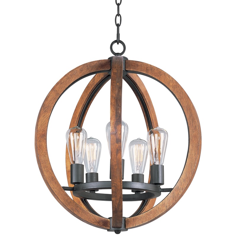 Maxim 20917APAR Bodega Bay Five Light Chandelier, Anthracite