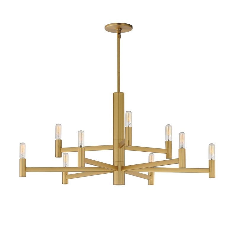 Maxim 21369NAB Emana Nine Light Chandelier, Natural Aged Brass