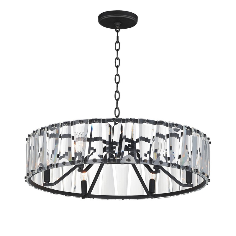 Maxim 21866BCBK Odeon Six Light Chandelier, Black