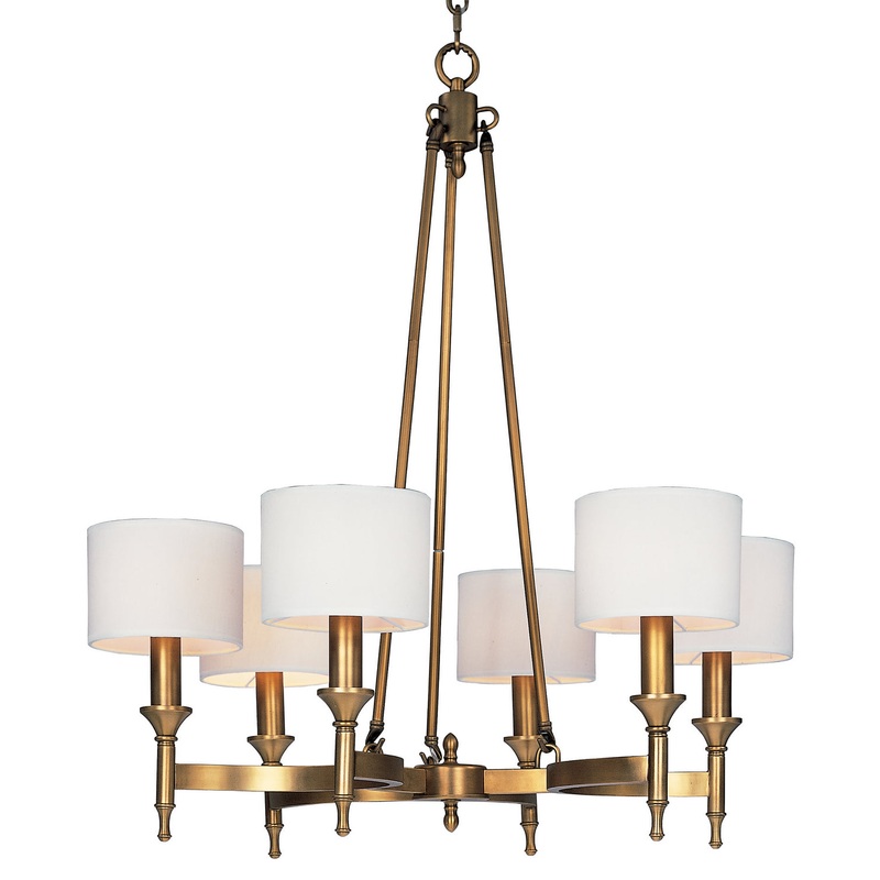 Maxim 22375OMNAB Fairmont Six Light Chandelier, Natural Aged Brass