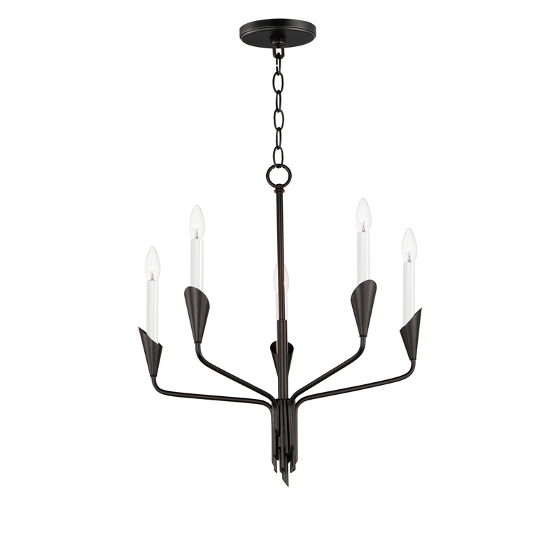 Maxim 24345BK Calyx Five Light Chandelier, Black