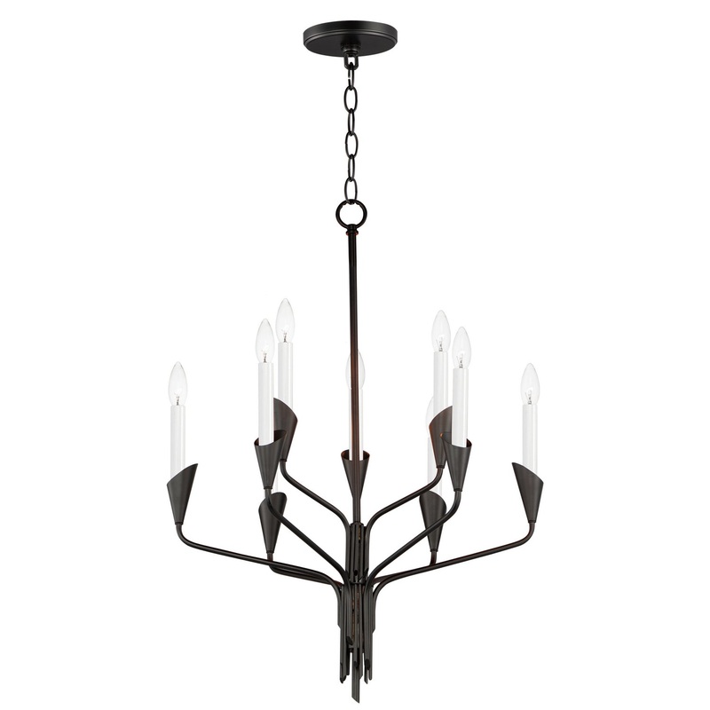 Maxim 24349BK Calyx Nine Light Chandelier, Black