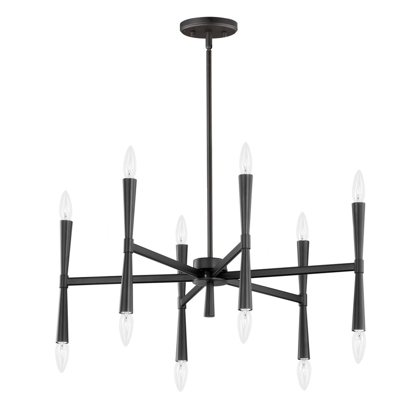 Maxim 24626BK Rome 12 Light Chandelier, Black