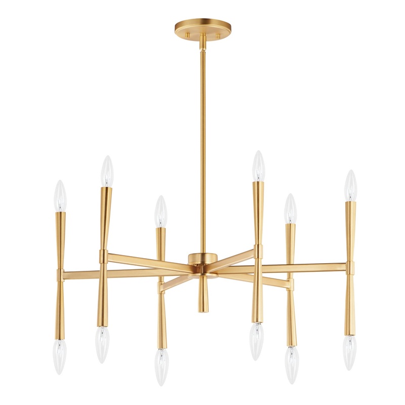 Maxim 24626SBR Rome 12 Light Chandelier, Satin Brass