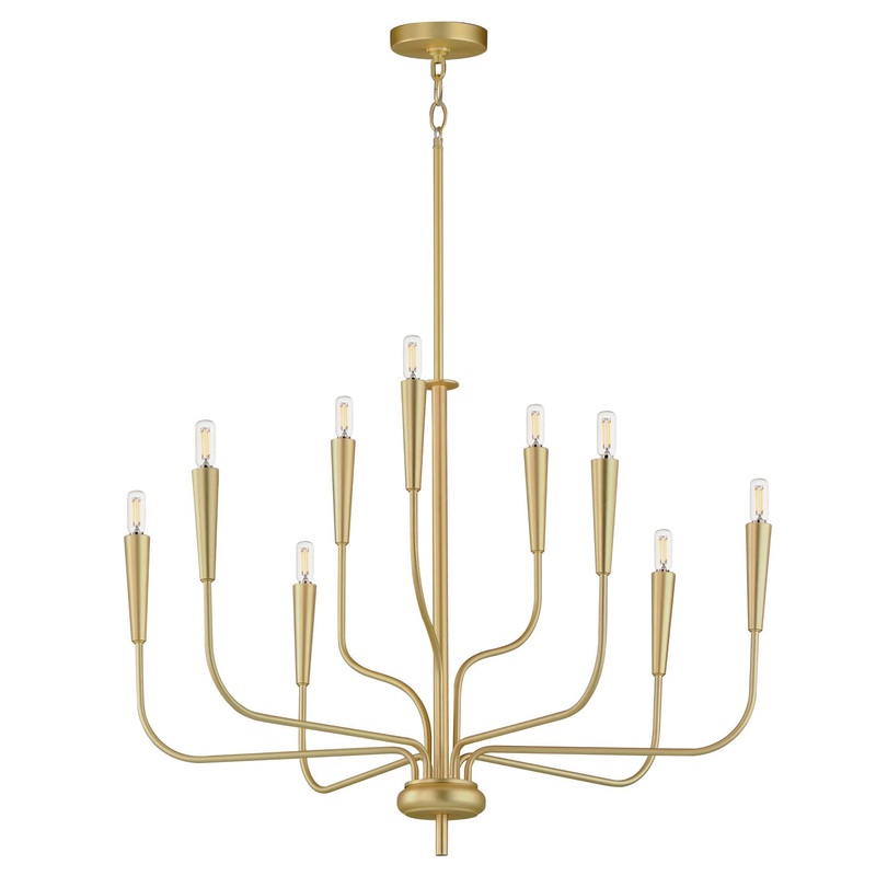 Maxim 24819SBR Vela Nine Light Chandelier, Satin Brass