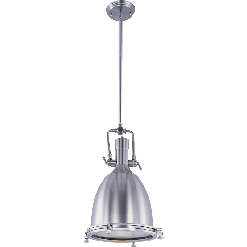 Maxim 25104FTSN Hi-Bay One Light Pendant, Satin Nickel