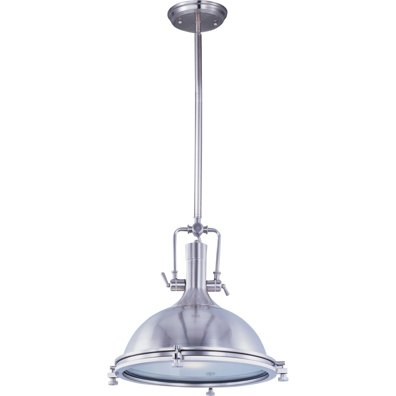 Maxim 25109FTSN Hi-Bay One Light Pendant, Satin Nickel