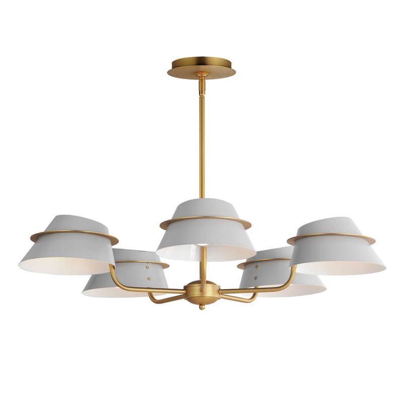 Maxim 25225LFGNAB Lucas Five Light Chandelier, Natural Aged Brass