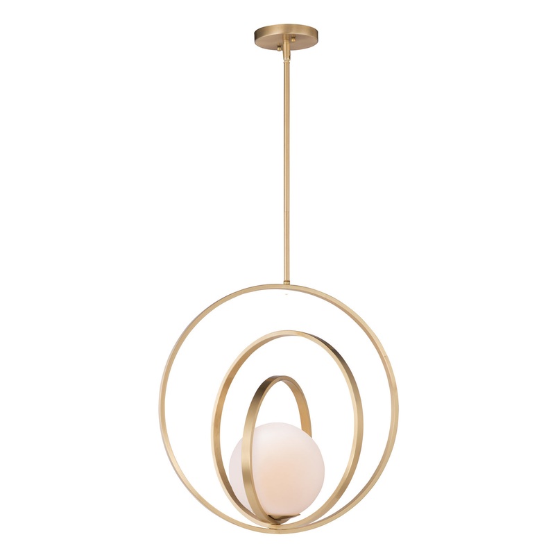 Maxim 26056SWSBR Coronet One Light Pendant, Satin Brass