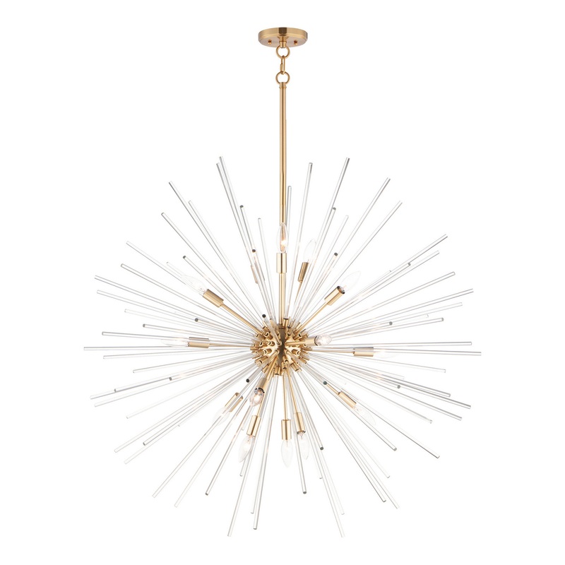 Maxim 28666CLSBR Polaris 16 Light Pendant, Satin Brass