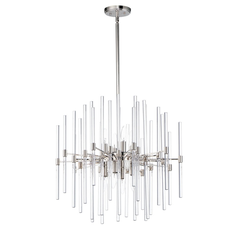 Maxim 38405CLPN Divine Eight Light Chandelier, Polished Nickel